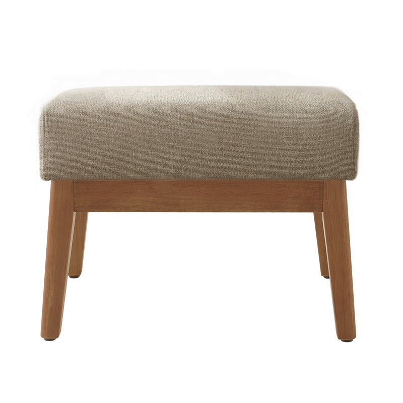 Herrot Modern Upholstered 20" W Ottoman, Khaki