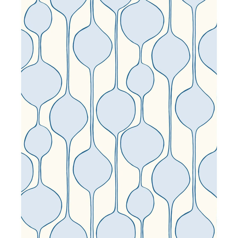 Rouleau de papier peint lisse L 33 pi x l 20,9 po Allishia, Bleu pastel