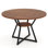 47” Round Dining Table for 4 with Storage Shelf, Wooden Tabletop, Metal Base