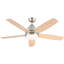  Ventilateur de plafond d'intérieur en nickel brossé de 52 po avec ensemble d'éclairage DEL intégré, compatible avec l'application Tuya, appareils intelligents-129079227