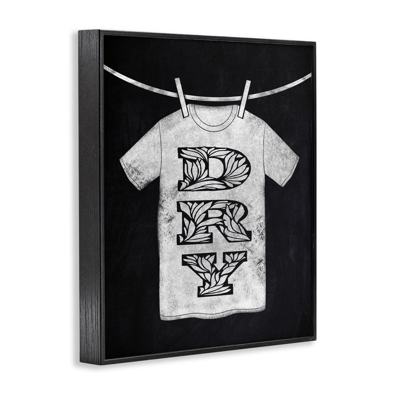«Laundry Dry Ornate Letters», dessin de Marcus Prime, Giclée encadrée noir minuit, H 30 po x l 24 po