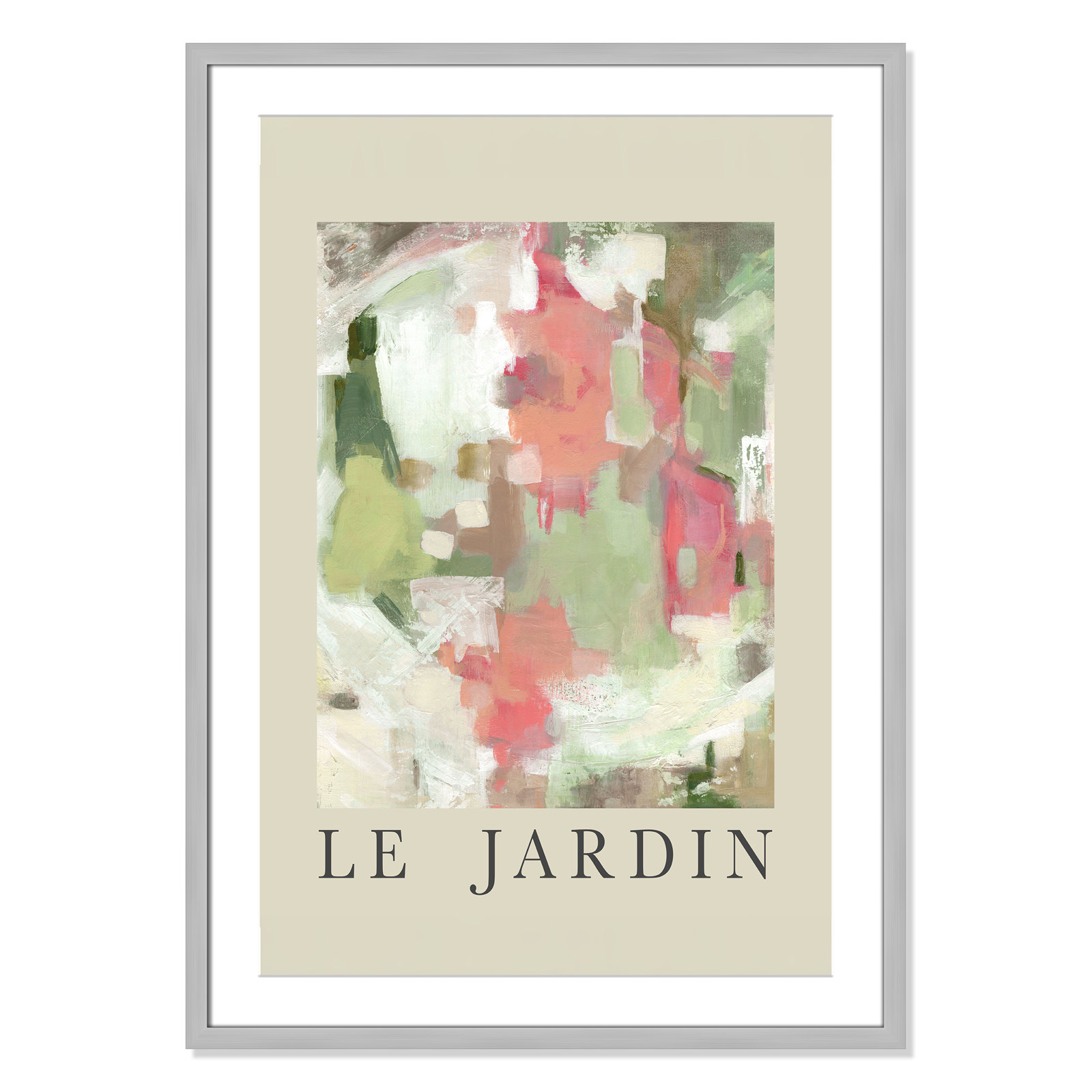 Botanical Poster Collection " Le Jardin " by Carol Robinson, Yes, 35.5" H x 25.5" W x 1.25" D, Silver Single Picture Frame