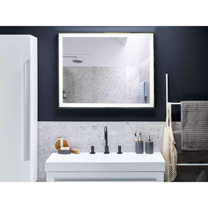 Flat Leather Wall Mirror