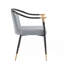 Ensemble de 2 chaises de salle à manger rembourrées modernes avec tissu tissé chiné et accoudoirs robustes en métal-786036006
