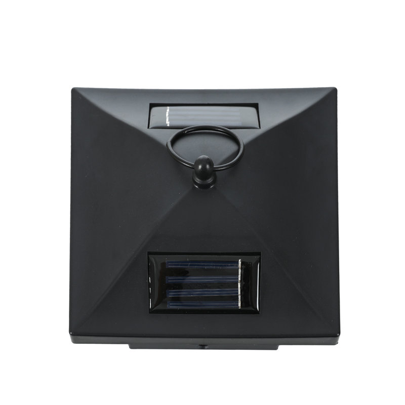 Solar Powered Integrated LED Post Cap Light Set of 2 for 4x4 Posts, Outdoor Fence Deck Lighting