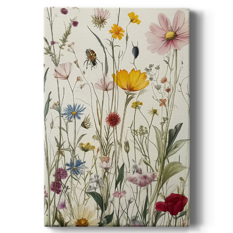 Toile tendue avec châssis Floral XCVI, H 27 po x l 18 po