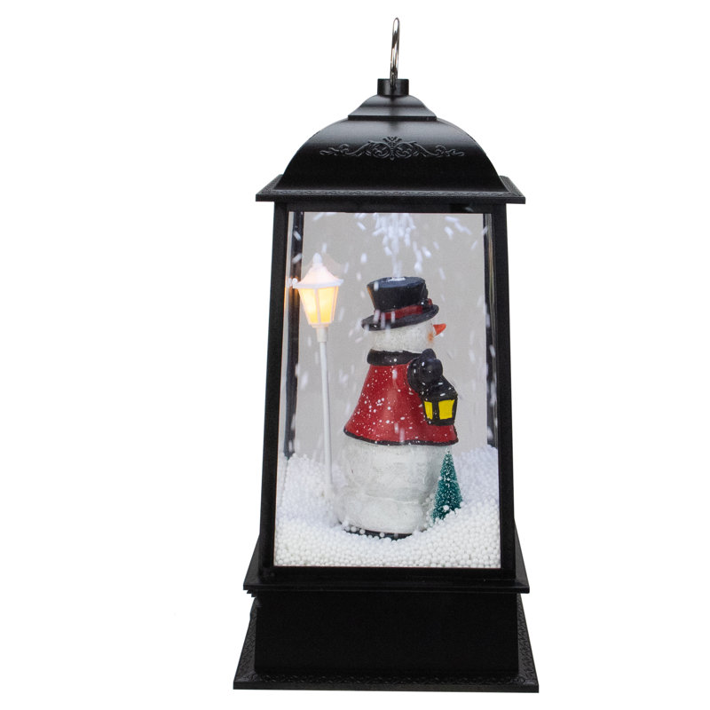 Lanterne de Noël avec neige lumineuse 13 "avec neige tombante