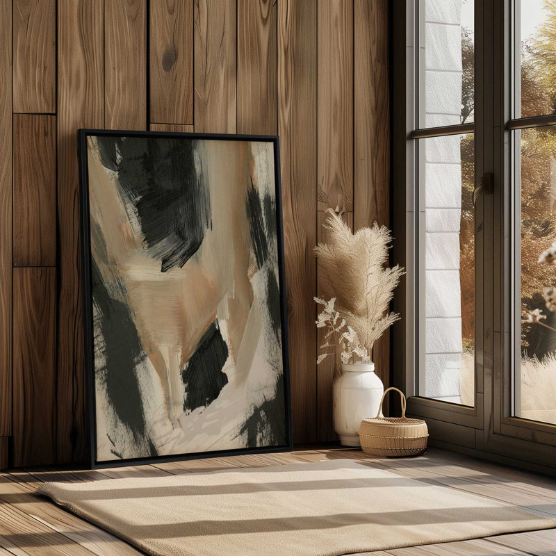 Burnt Ochre Echoes II, reproduction sur toile dans un cadre, H 30,75 po x l 20,75 po, Blanc opaque