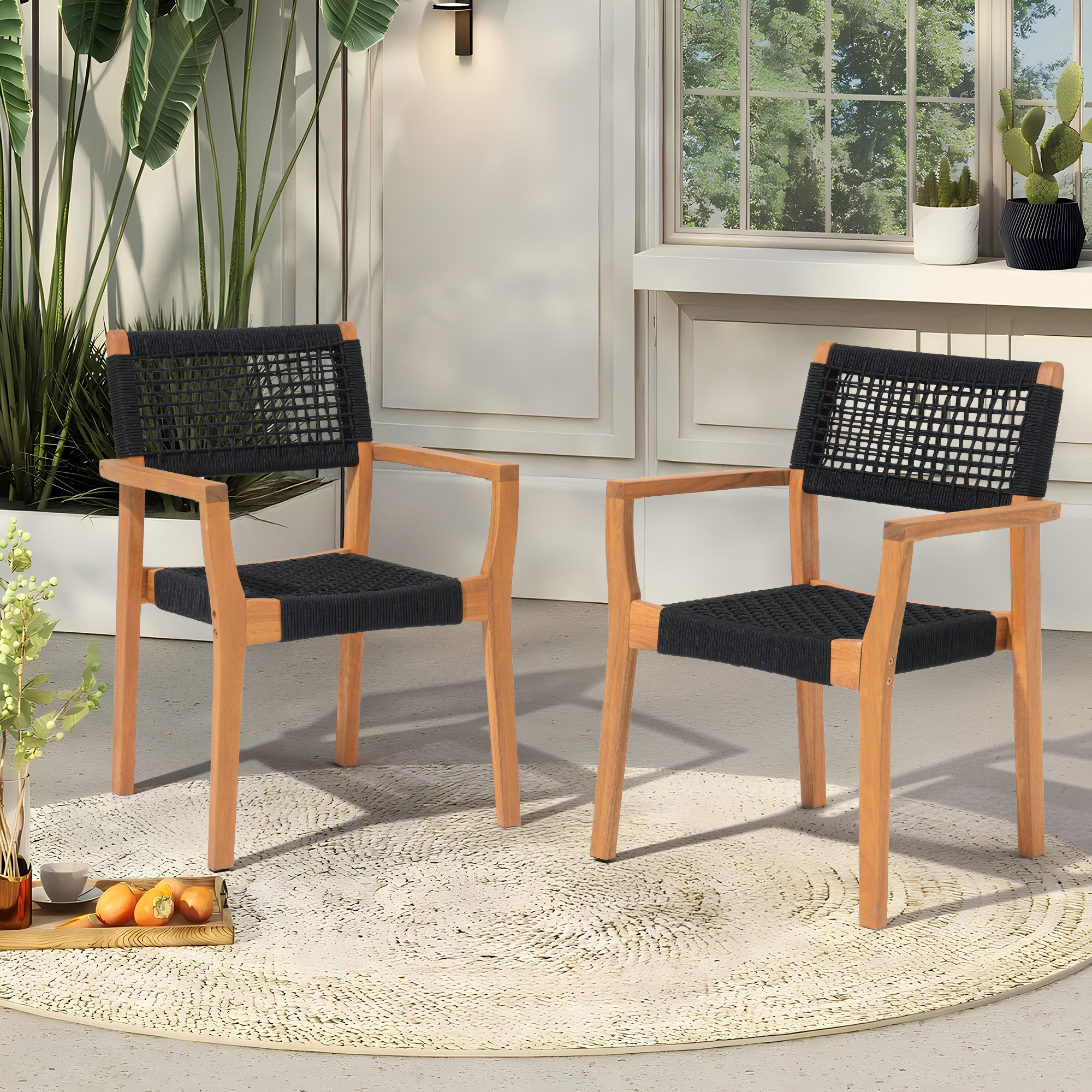 Bennett Outdoor Dining Chairs, Black