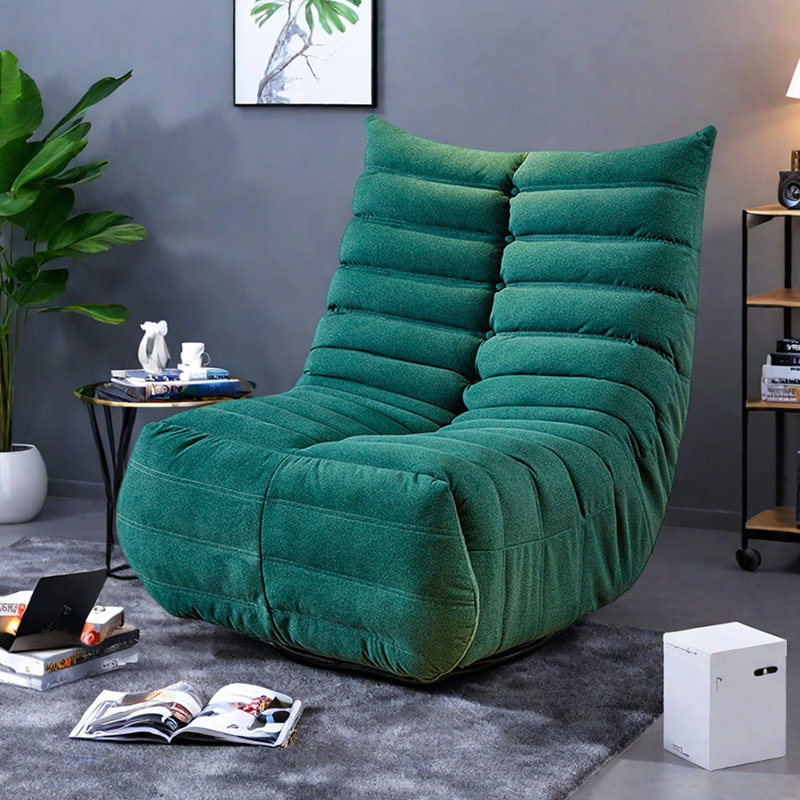Ergonomic Functional Recliner with Storage Pocket, Dark Cyan Polyester Fiber