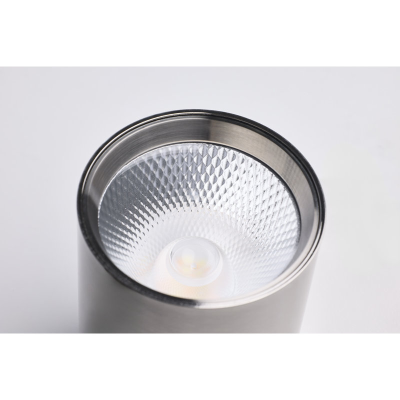 8 Watt LED Track Head 2700K/3000K/3500K/4000K/5000K CCT Selectable Dim to Warm H Style 48 Degree Beam Angle 120 Volt Brushed Nickel Round