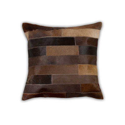 Housse et insert de coussin carré en cuir de vache Graham
