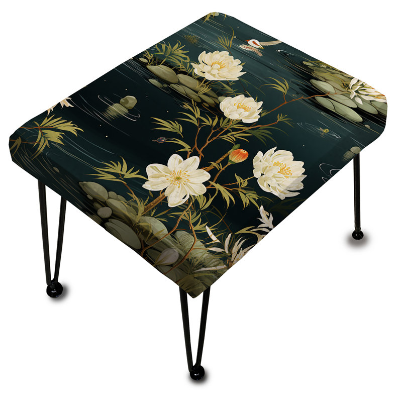 Tranquil Zen Oasis - Oriental Rectangle Ottoman