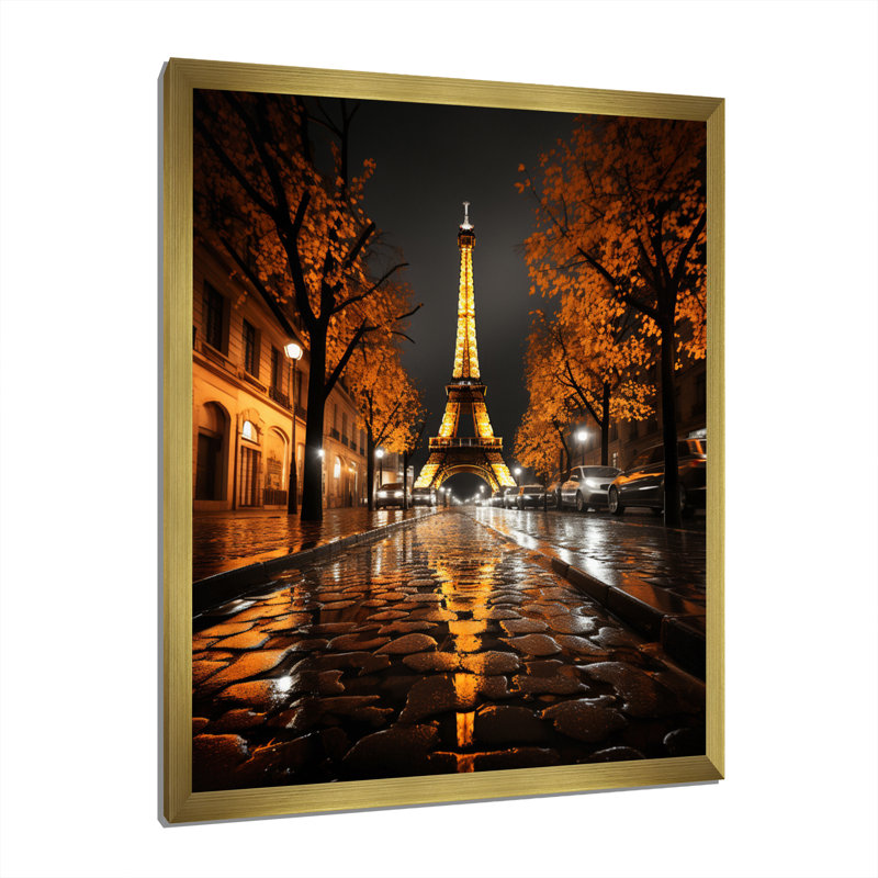 Laurentien France Eernal Eiffel I, reproduction d'art sur toile, H 44 po x l 34 po x P 1,5 po, Encadrement doré