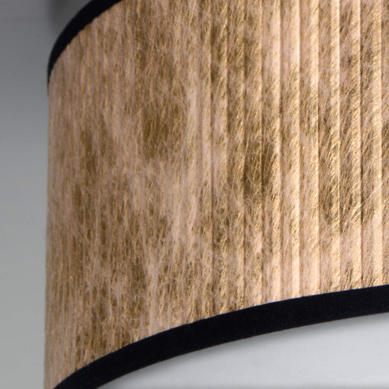 Tres Plisado Flush Mount, 10cm H x 40cm W x 40cm D, Gold