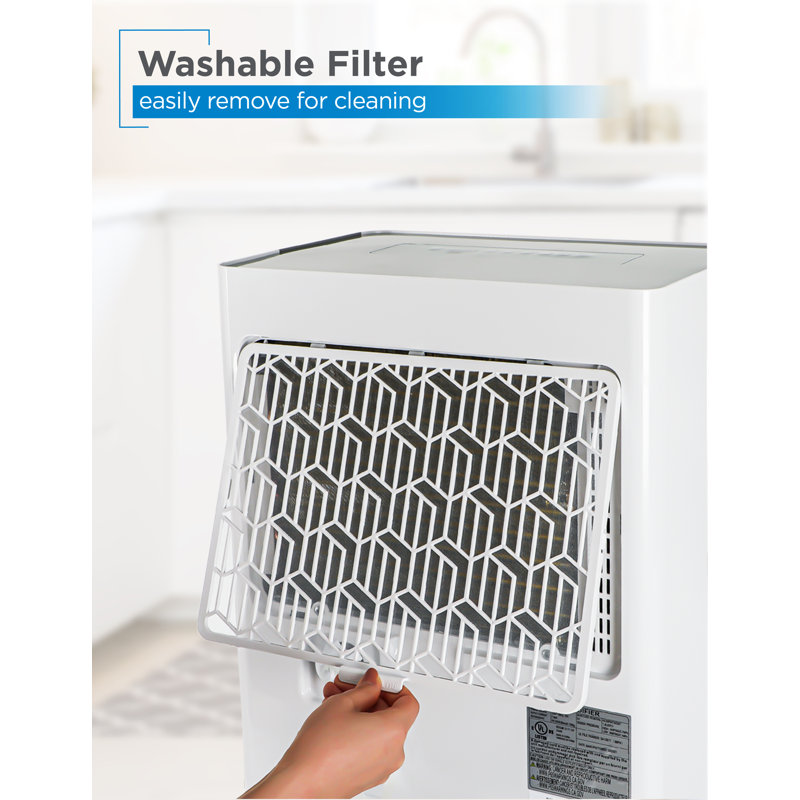 BLACK+DECKER 22-Pint White and Black Portable Dehumidifier with Humidistat