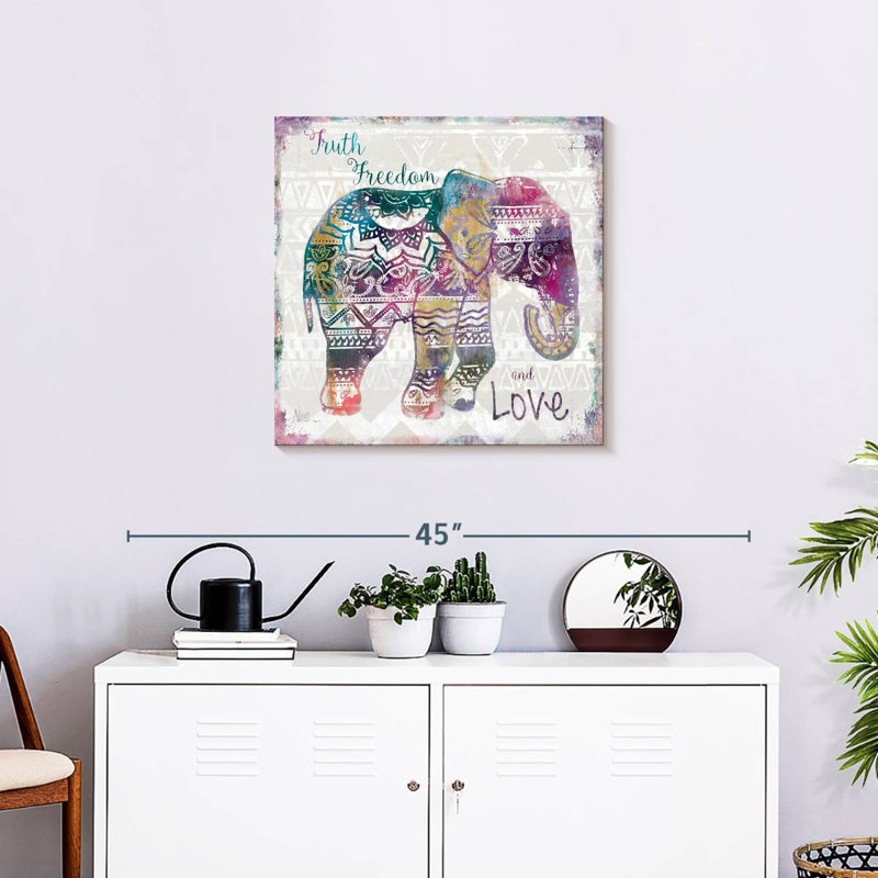 Brampt Boho Elephant Love, 24" H x 24" W
