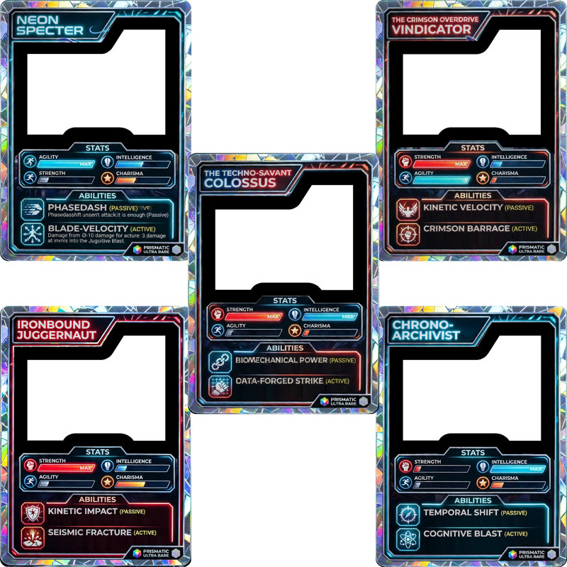 SS11371 RPG Magic Dungeon Trading Card 5 Pack Stats Collection
