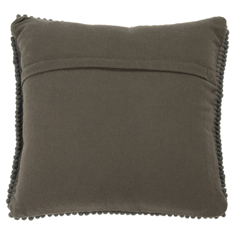 Darvey Embroidered Wool Blend Reversible Throw Pillow, Charcoal