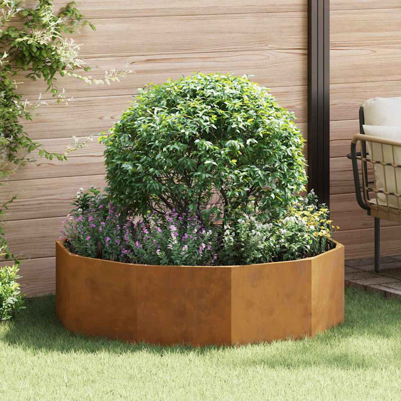 Planter Box, 35cm H x 120cm W x 120cm D, Rusty
