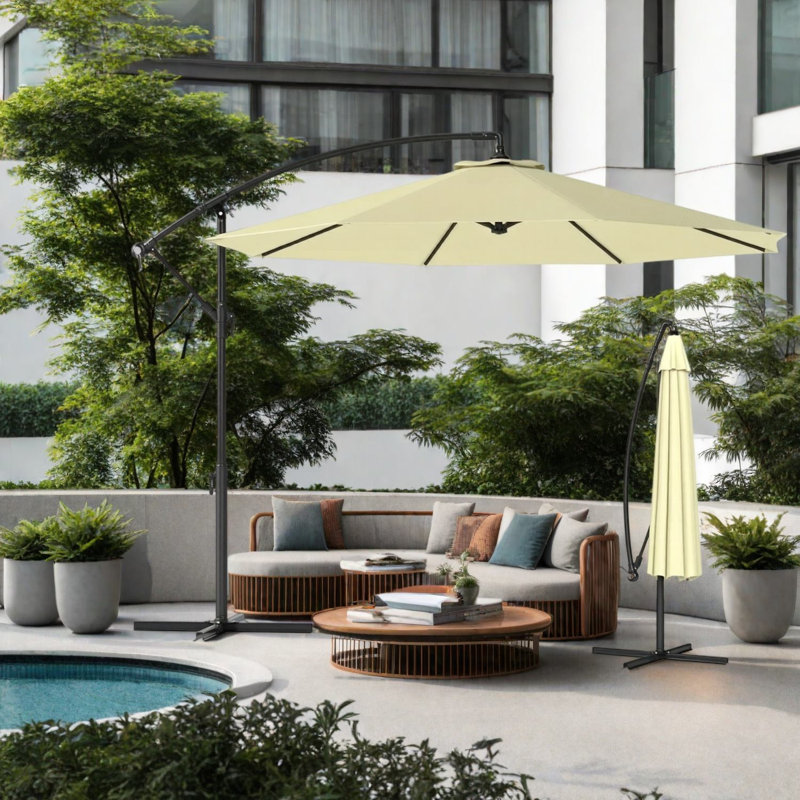 Grands parasols de patio, abat-jour moderne réglable en acier de 10 pi pour la maison