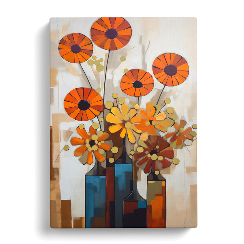 Siaosi Flowers Mid Century Style Vol.4 - Wrapped Canvas Print, 76cm H x 50cm W x 3cm D