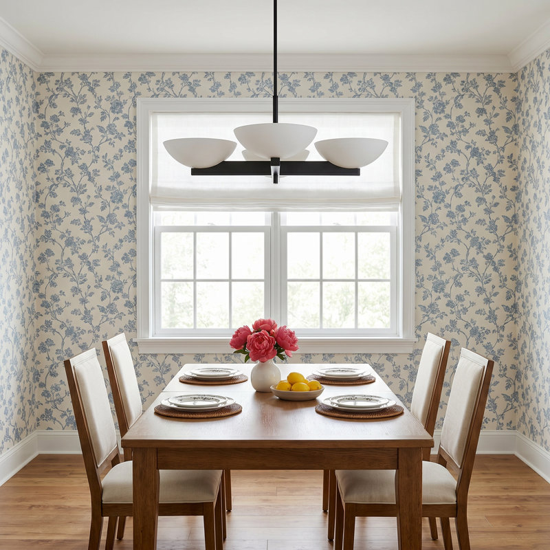 4 - Light Chandelier In Matte Black, Black