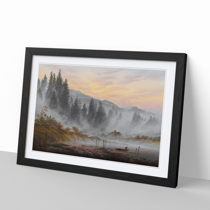 The Morning by Caspar David Friedrich - Picture Frame Painting, Black Framed, 48cm H x 65cm W x 2cm D
