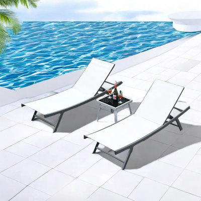 Chaise longue d'extérieur avec dossier réglable