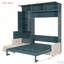 Grand lit escamotable avec canapé et tablettes, conception compacte pour un style de vie compact et confortable-113617897