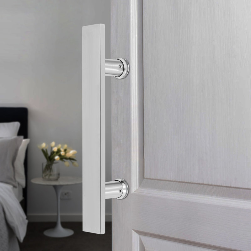 Double Sided Stainless Steel Door Handle, Pair Of Pull Push Sliding Barn Door Handles, Commercial H Shape Door Pull Handle(11.61*1.6*5.95In)