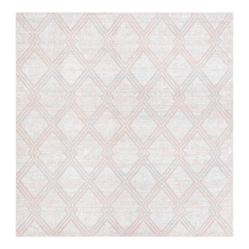 Langley Street® Modern Trellis Massie Rug, Square 7'10", Pink