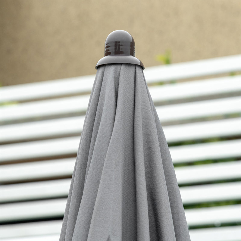 Ensemble bistro en acier pliant avec parasol 6 pièces Gardin, Grey , Gris