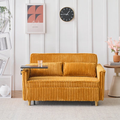 Pull-out Sofa with a Movable Tabletop and USB Ports