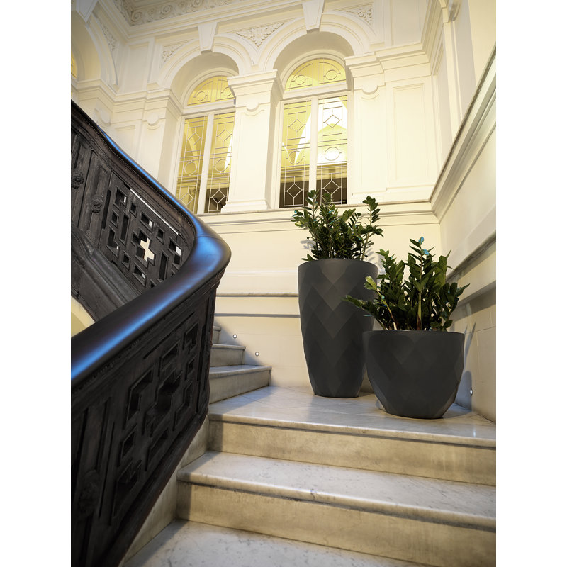 Vases Resin Pot Planter, 39.25" H x 25.5" W x 25.5" D, Black