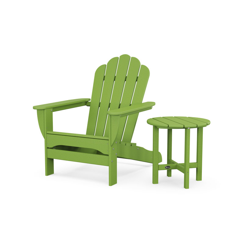 Monterey Bay Oversized Adirondack Chair with Side Table, Lime