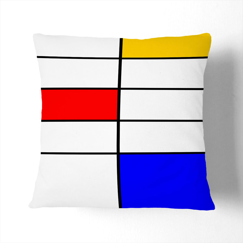 Geometric Square Cushion, White, 40cm H x 40cm W x 15cm D