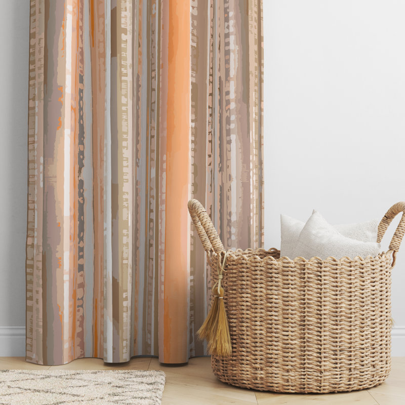 Paire de rideaux Earthline Boho - tons chauds et neutres, L 56 po x L 78 po