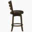 Chaise de bar pivotante à hauteur de comptoir en bois brun foncé