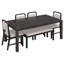 Ensemble de salle à manger extensible Roselyn 6 pièces en bois d'hévéa avec chaises et banc rembourrés-134702191