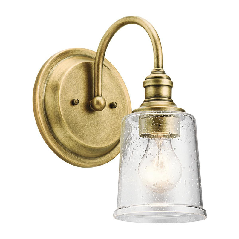 Eide Steel Armed Sconce, Polished Brass