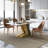 Simple Rectangular White Rock Slab Dining Table