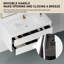 »Meuble-lavabo mural avec lavabo, armoire de rangement flottante, comptoir en résine de pierre, tiroirs à fermeture en douceur, finition blanc brillant