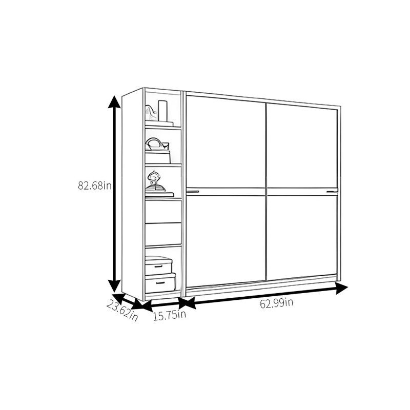 Armoire luxueuse et simple, H 83 po x l 79 po x P 24 po