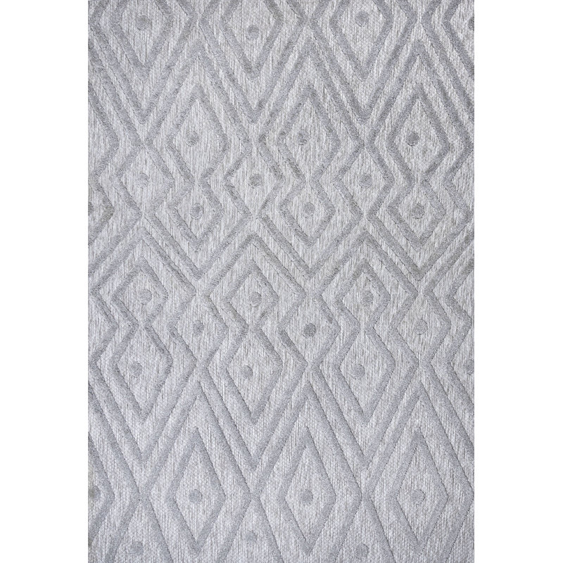 Tapis intérieur / extérieur gris clair Fierros, Rectangle 3 pi 1 po x 5 pi