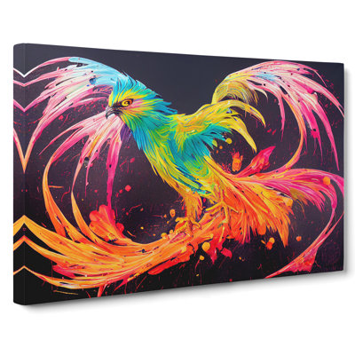 Phoenix Bird Splash Vol.2 Abstract - Wrapped Canvas