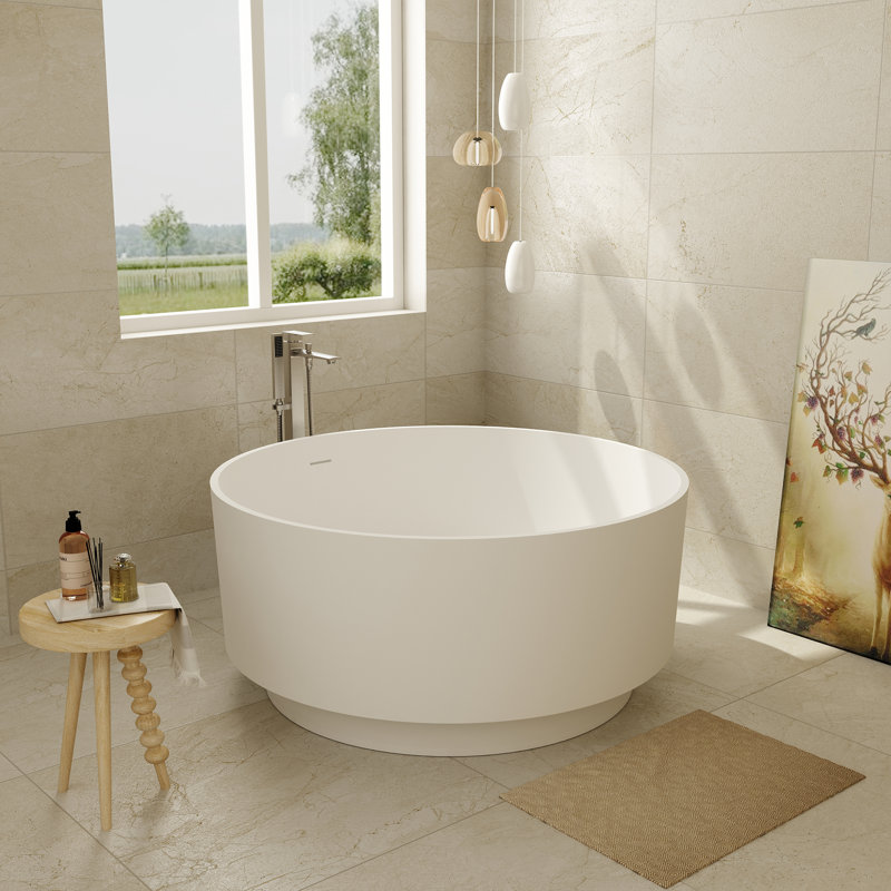 Baignoire autoportante à surface solide en résine Luna