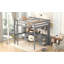 Lit mezzanine avec bureau, armoires, tiroirs et plateau de chevet, station de charge-813424886
