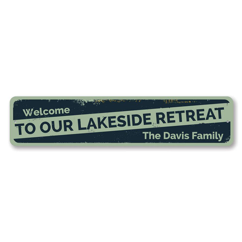 Plaque en métal Lakeside Retreat, H 6 po x l 24 po x P 0,06 po