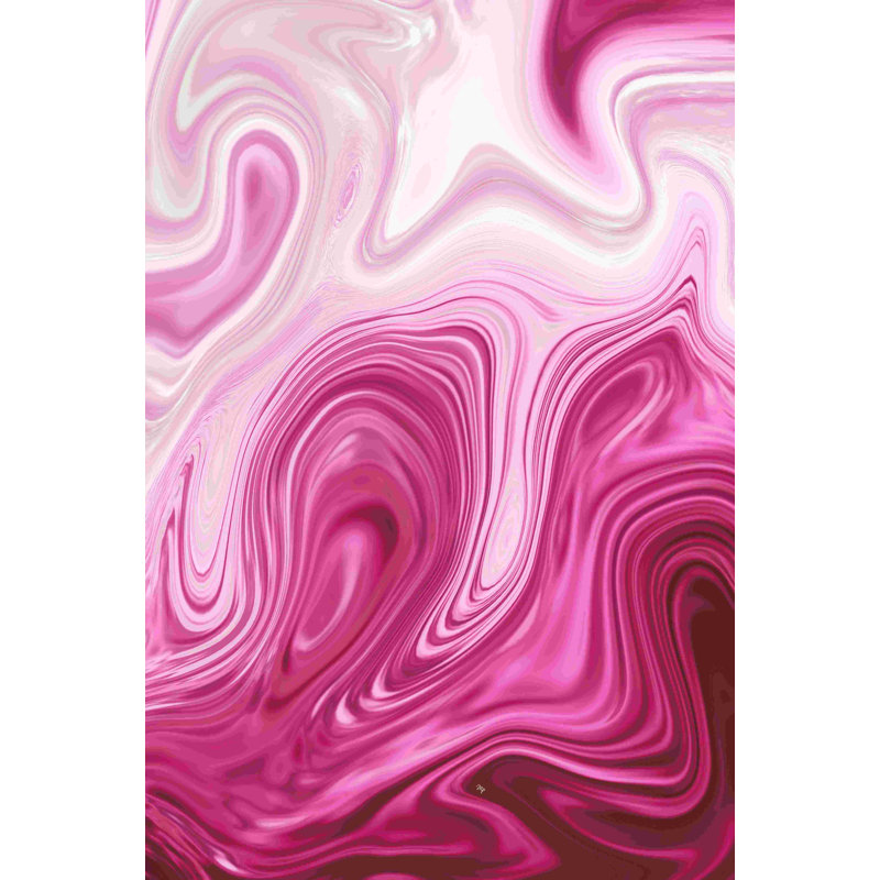 Marbre rose - peinture sur toile tendue, H 18 po x l 12 po